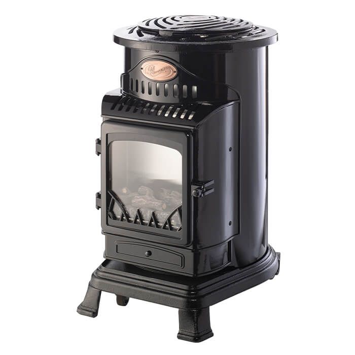 Provence Gloss Black Gas Heater with 15kg Butane