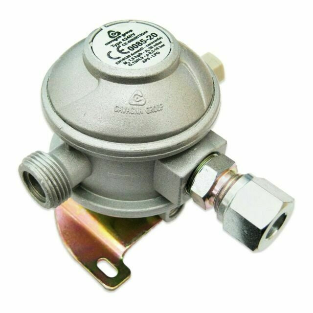 Cavagna Propane Caravan Regulator - Angled 10mm